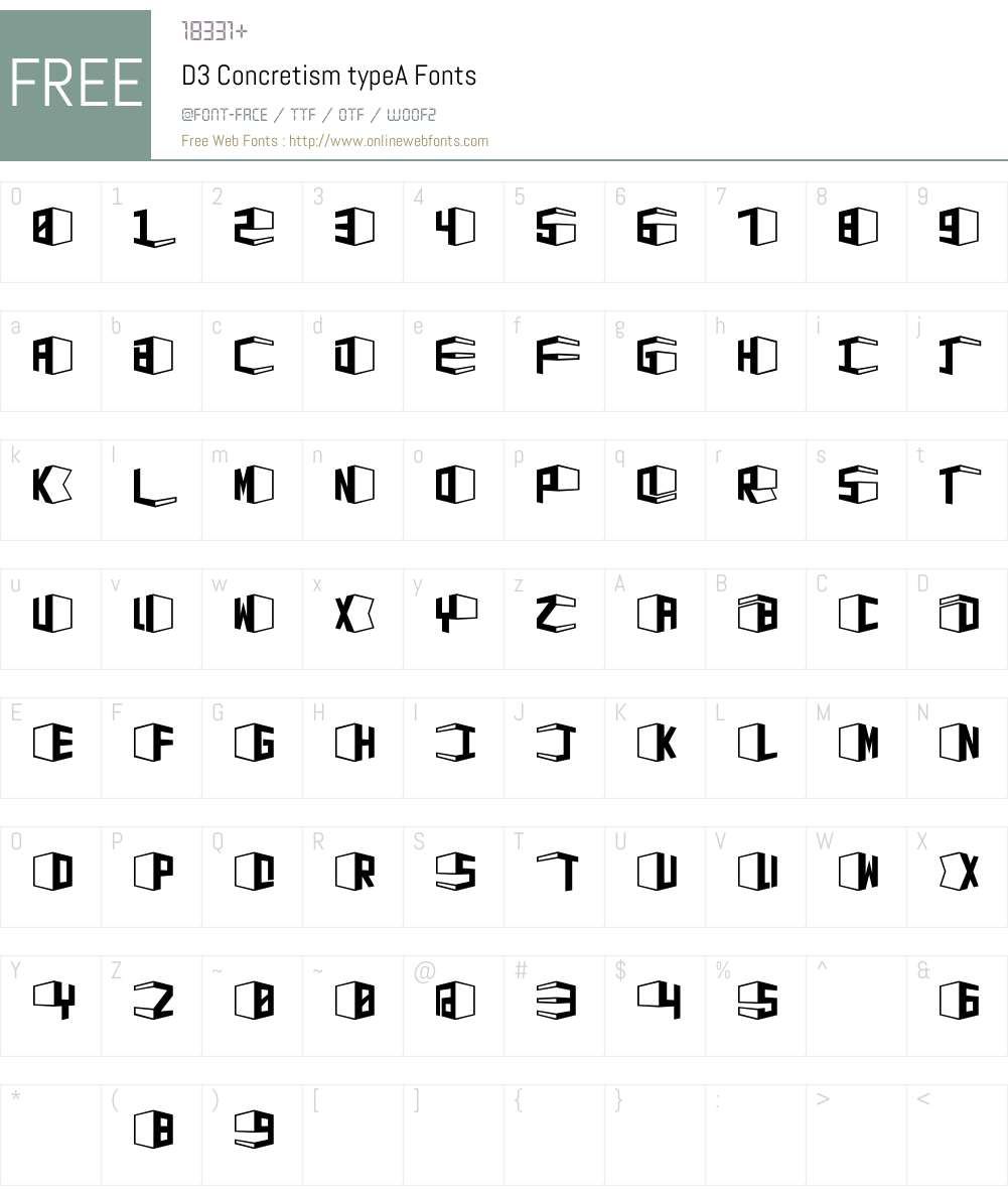 D3 Concretism typeA Font Screenshots