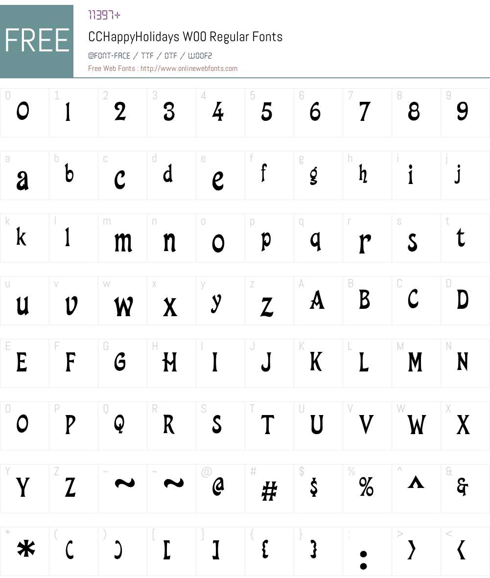 CCHappyHolidaysW00-Regular Font Screenshots