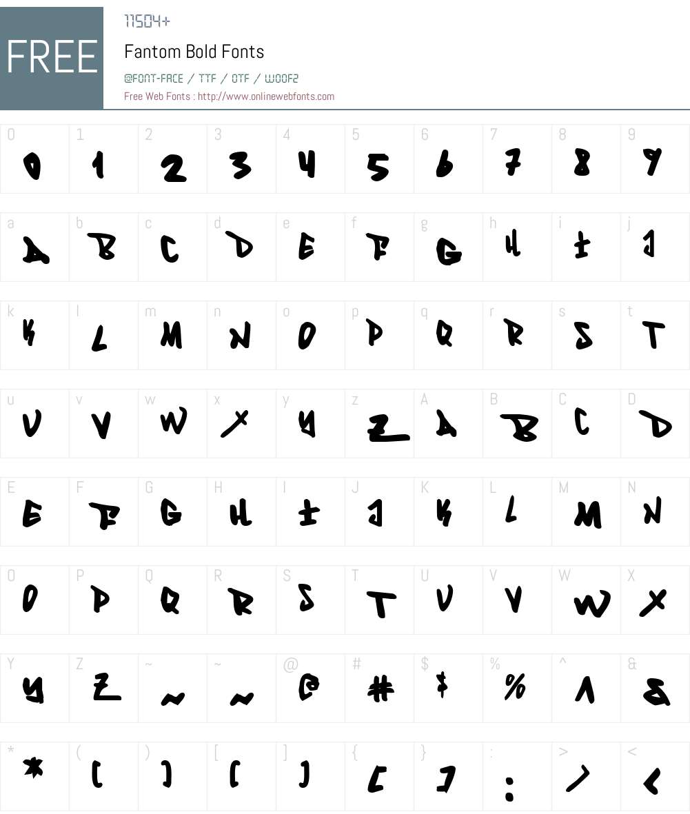 Fantom Bold Font Screenshots