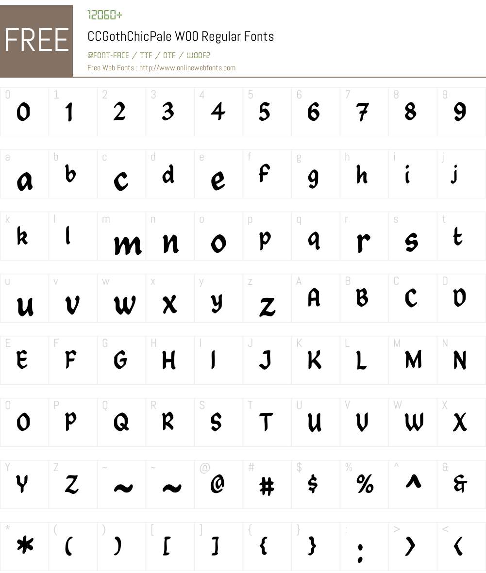 CCGothChicPaleW00-Regular Font Screenshots