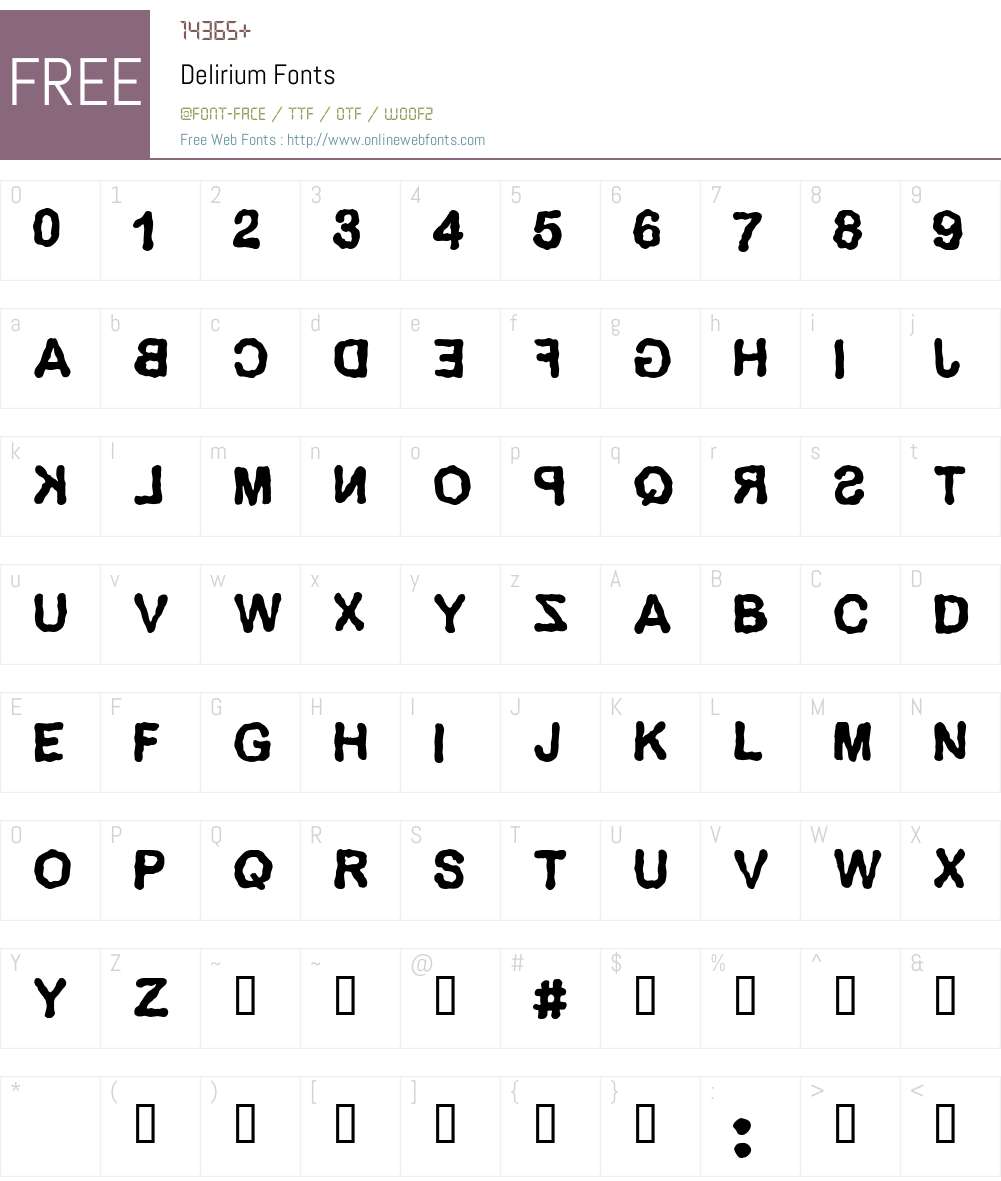 Delirium Font Screenshots