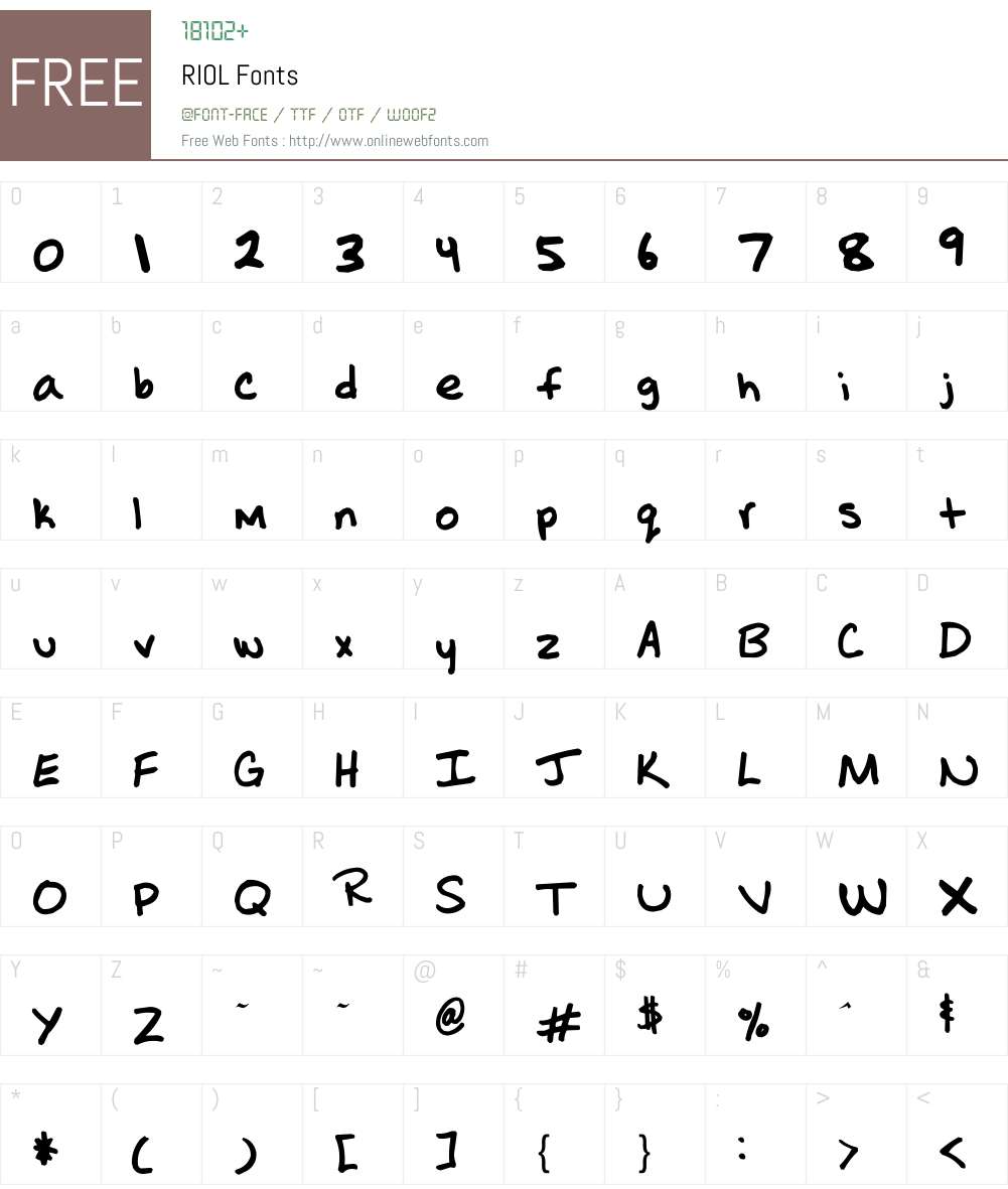 RIOL Font Screenshots