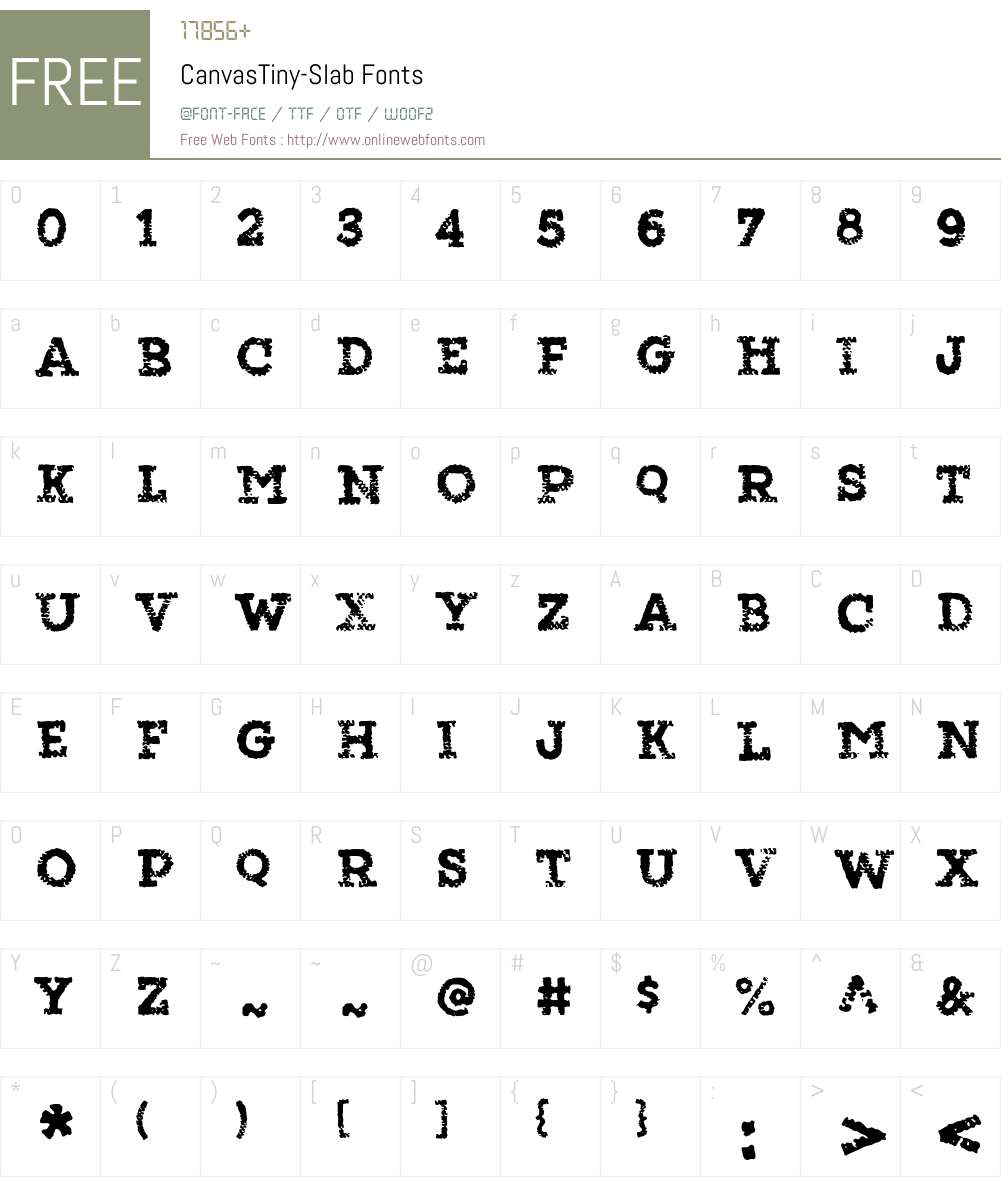 CanvasTiny-Slab Font Screenshots