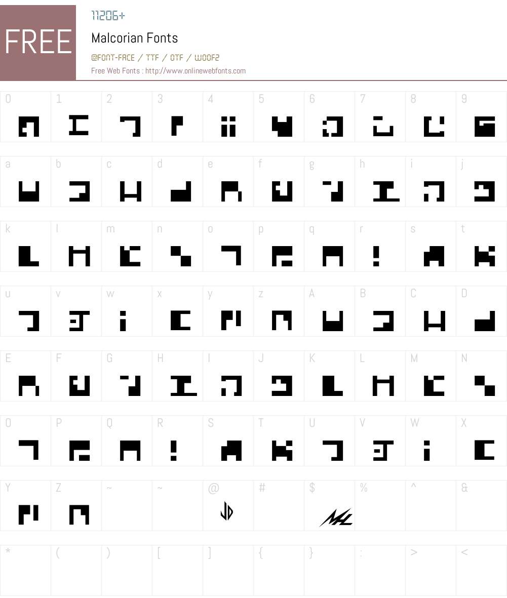 Malcorian Font Screenshots
