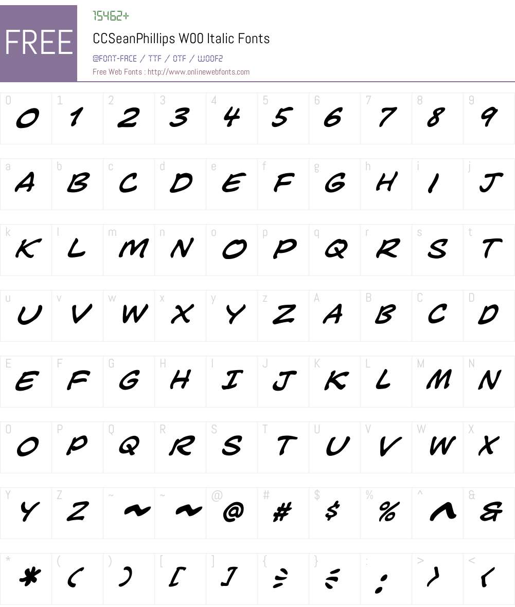 CCSeanPhillipsW00-Italic Font Screenshots