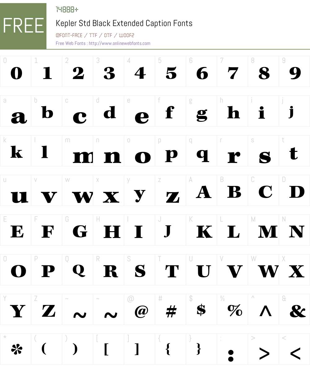 Kepler Std Font Screenshots