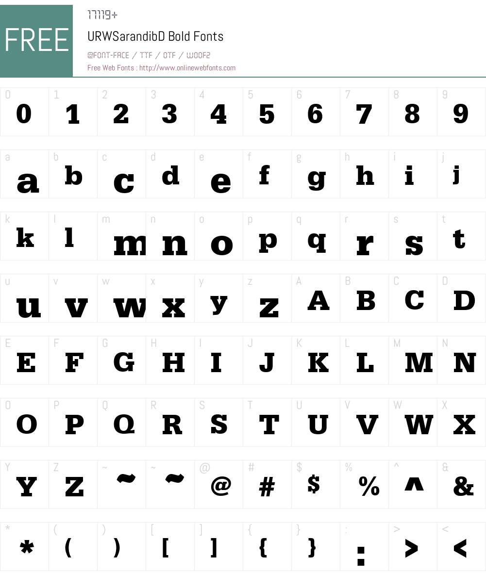 URWSarandibD Font Screenshots