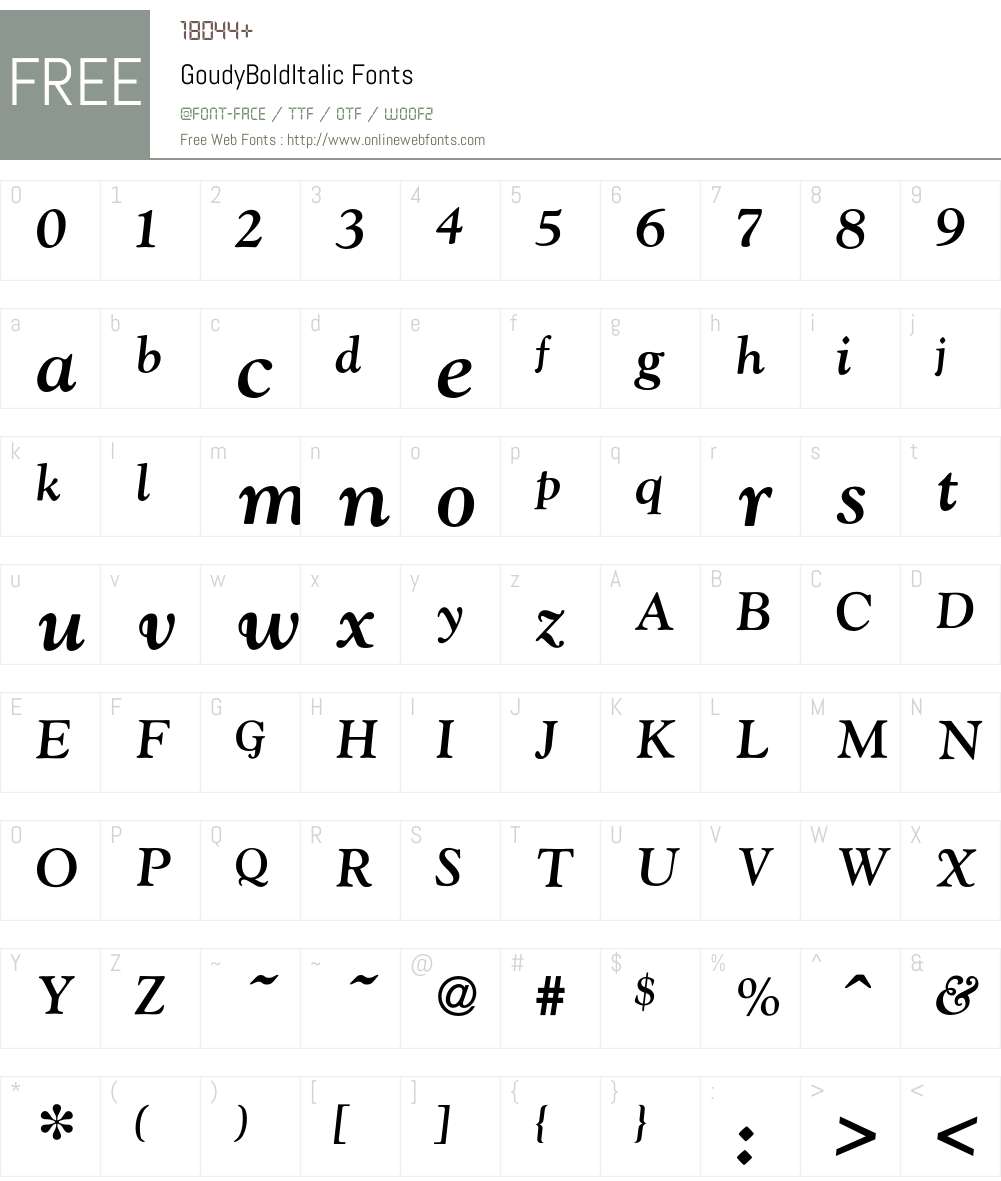 Goudy Font Screenshots