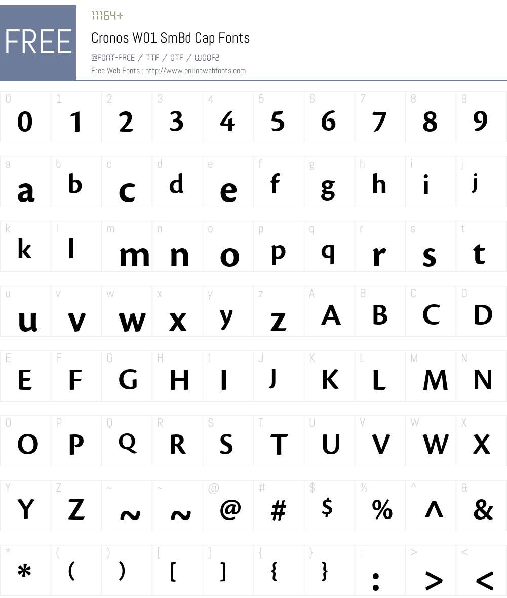 CronosW01-SmBdCap Font Screenshots