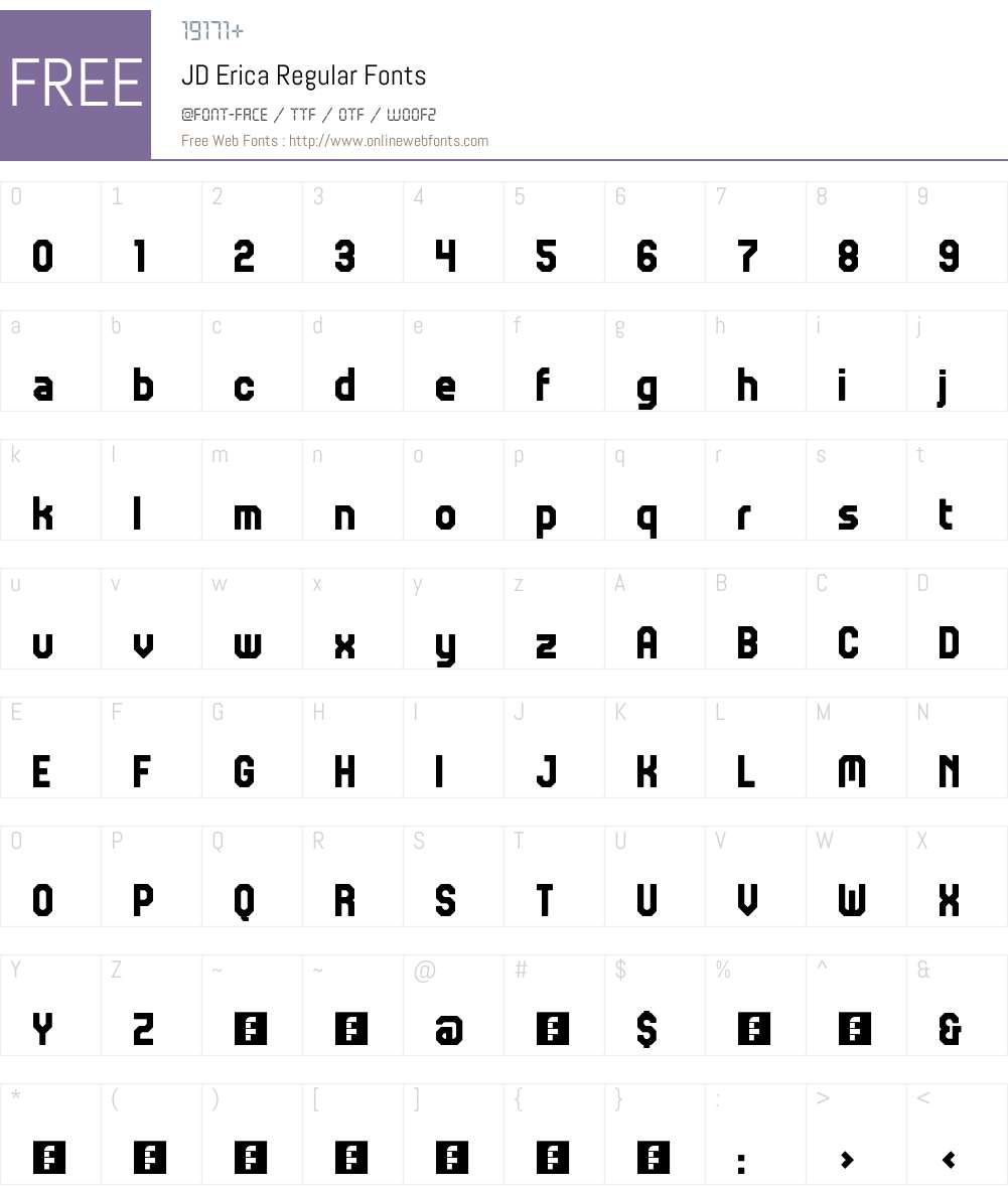 JD Erica Font Screenshots