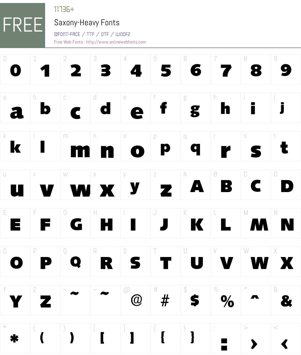 Saxony-Heavy Font Screenshots