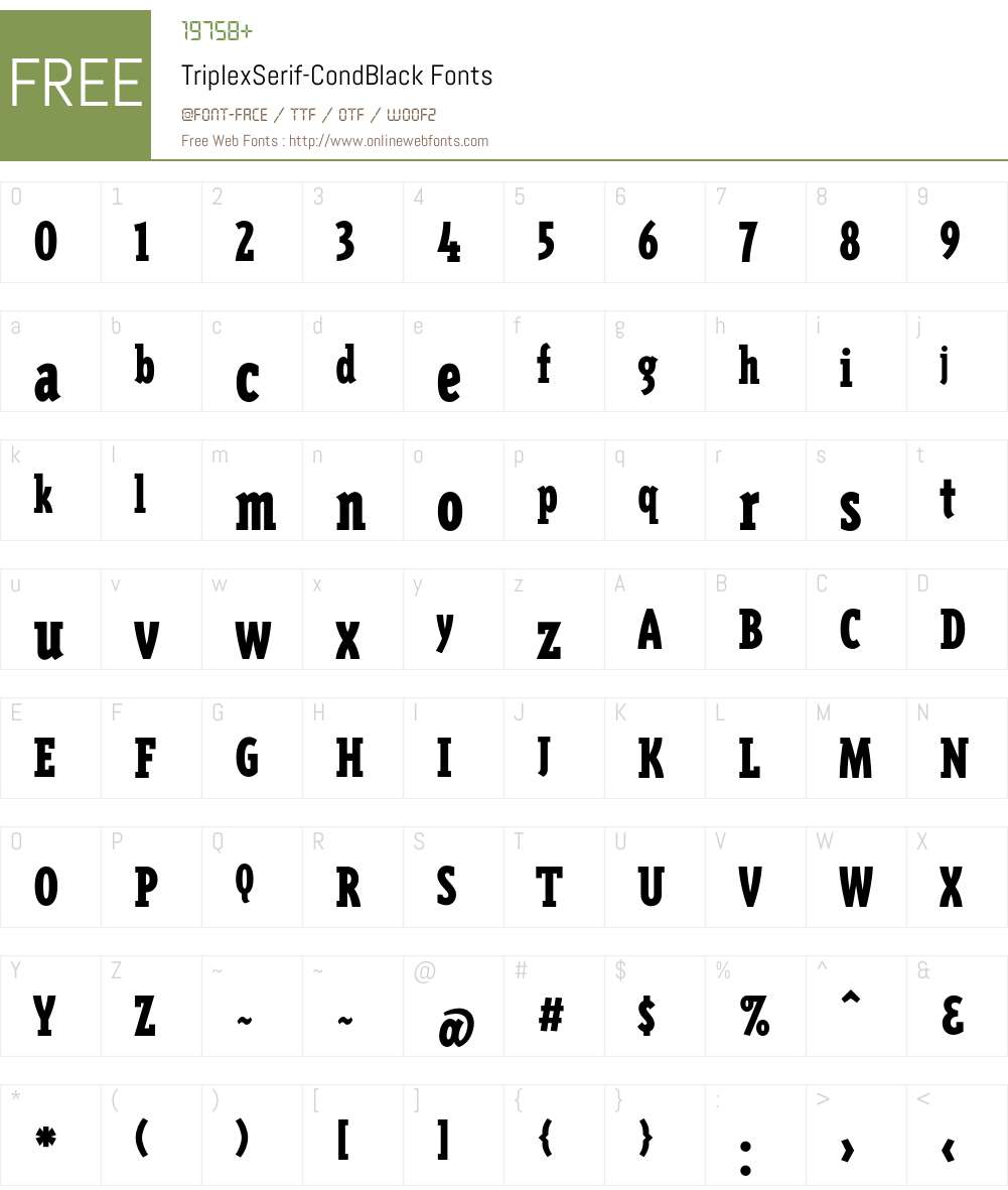 TriplexSerif Font Screenshots