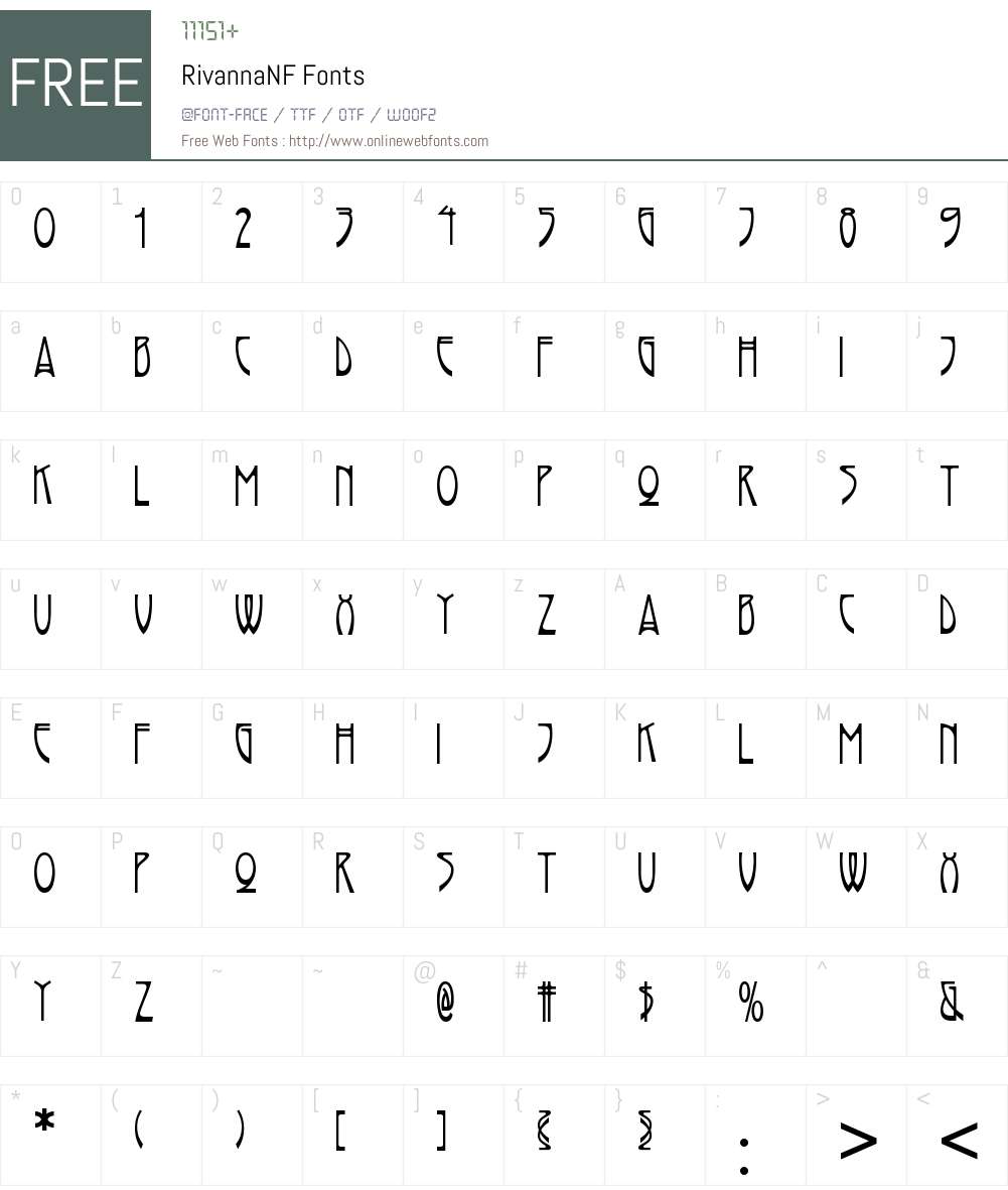 Rivanna NF Font Screenshots