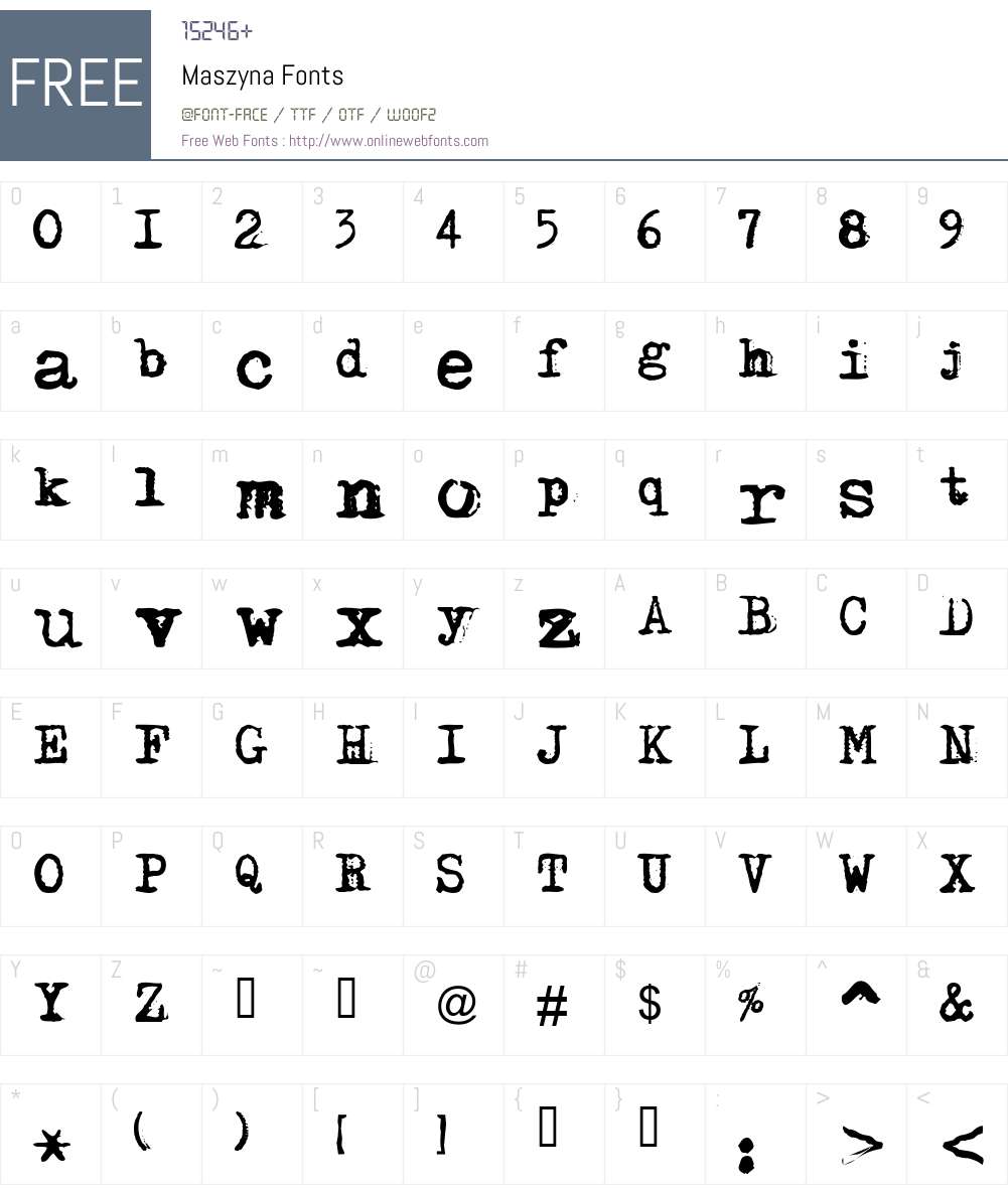 Maszyna Plus Font Screenshots