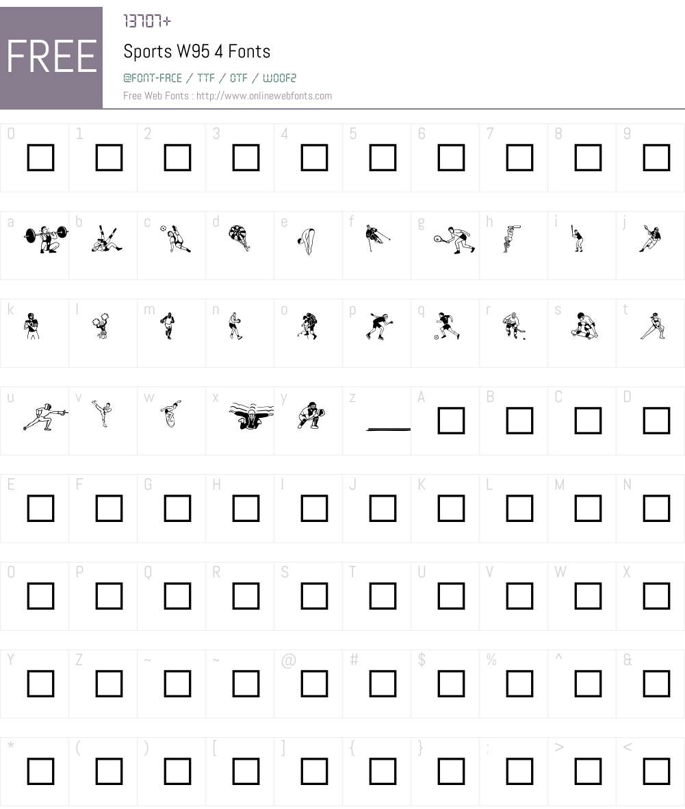 SportsW95-Four Font Screenshots