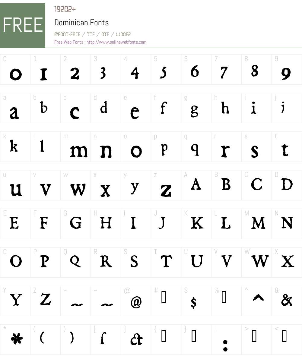 Dominican Font Screenshots