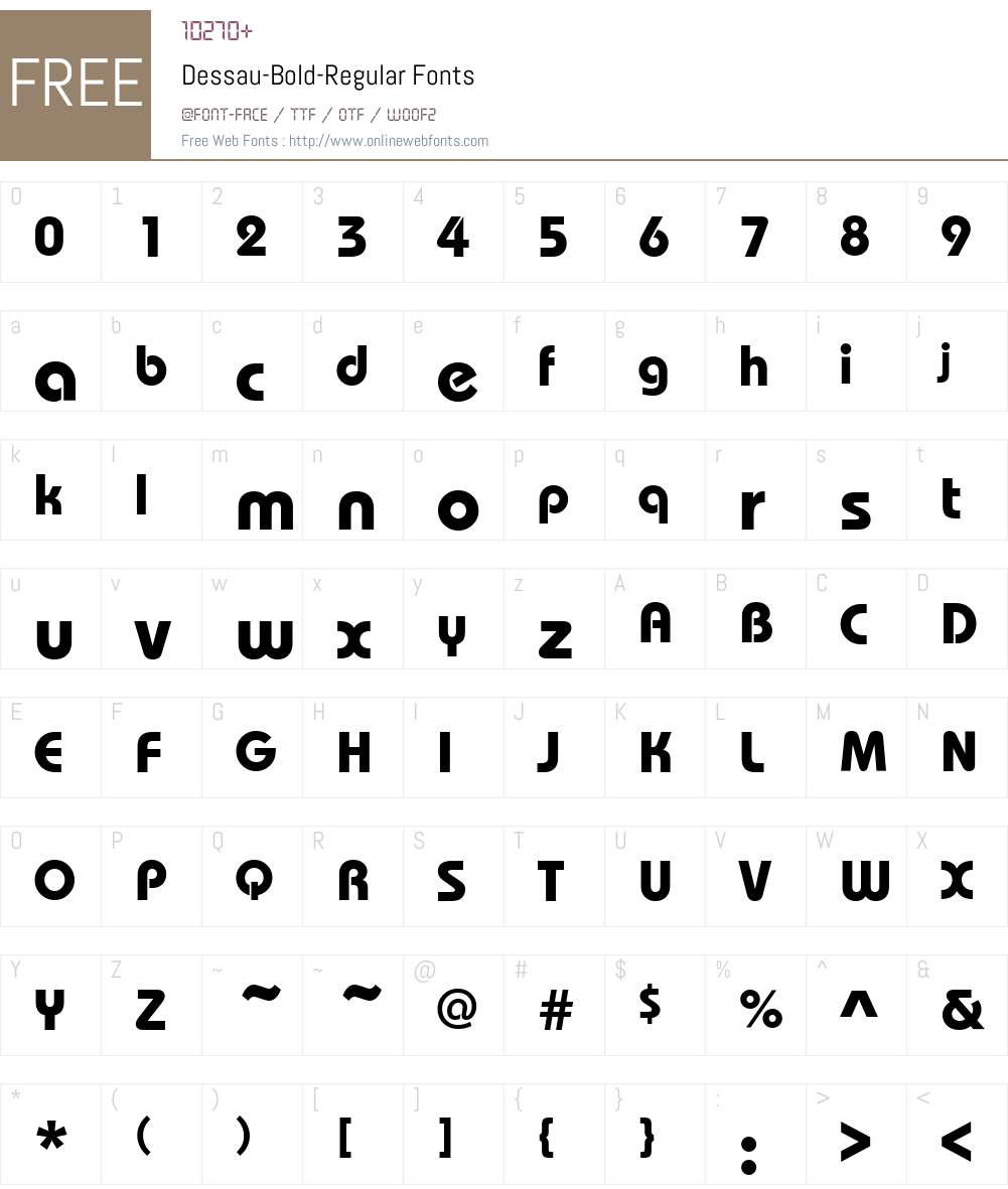 Dessau-Bold Font Screenshots