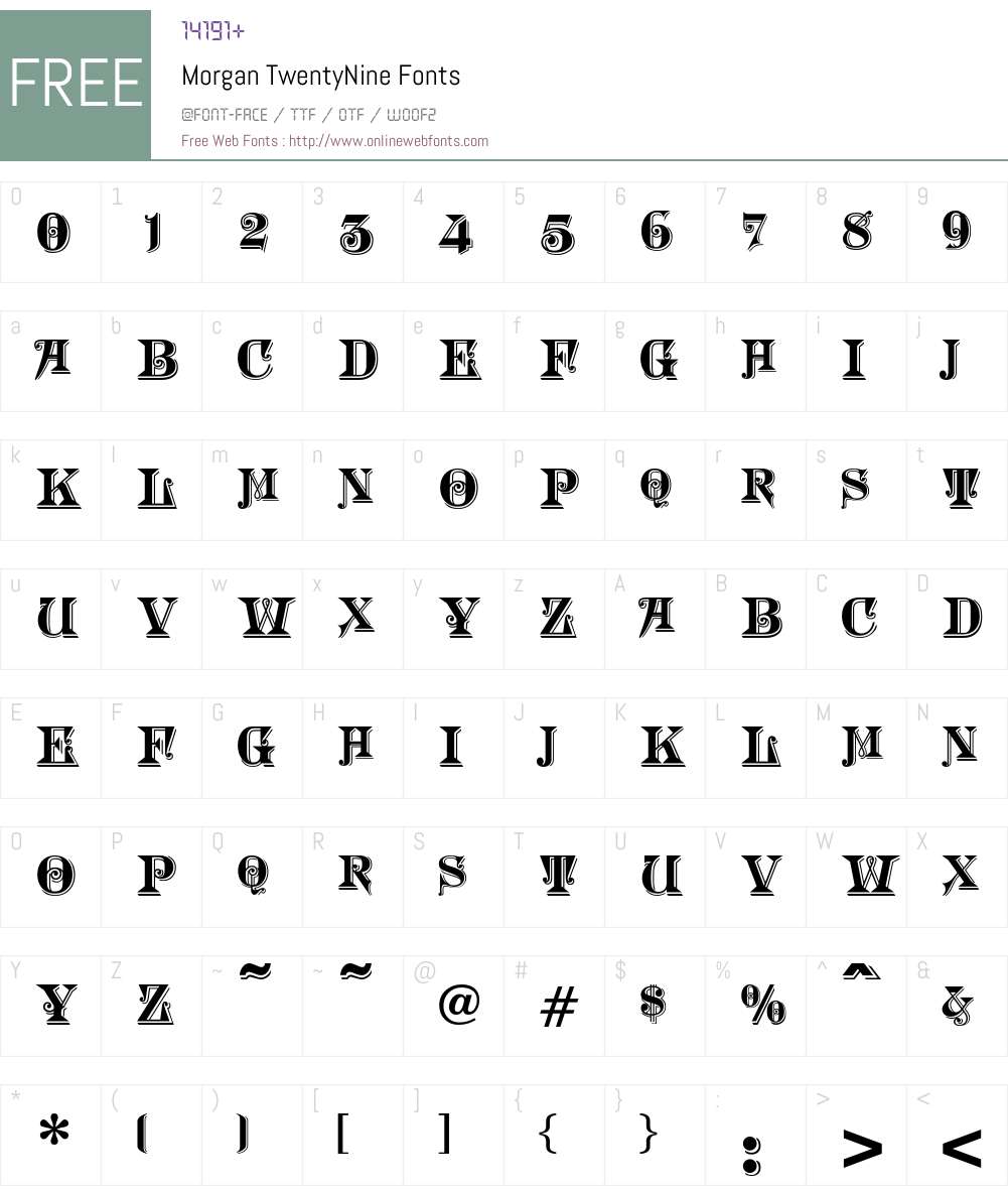 Morgan Font Screenshots