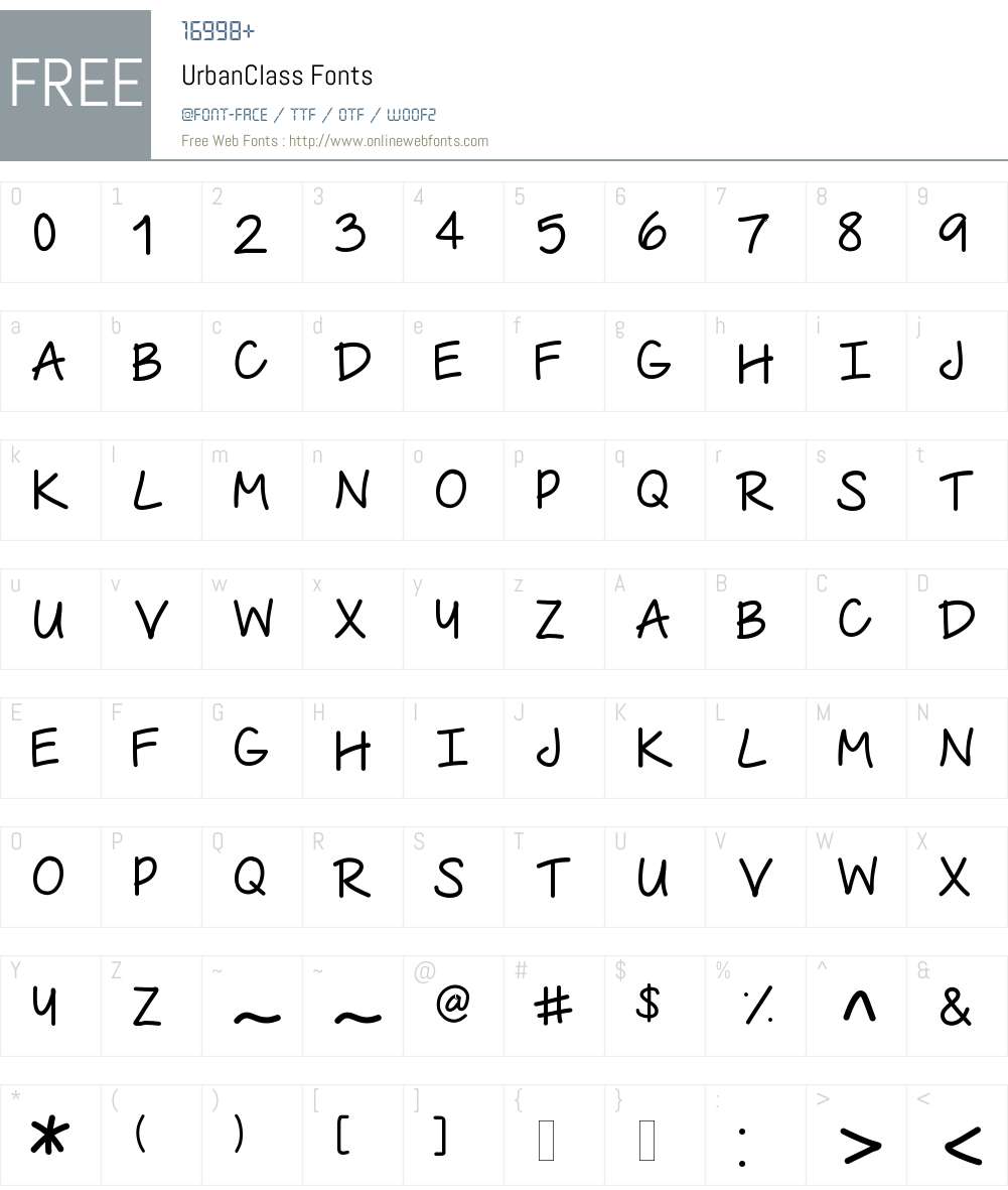 UrbanClass Font Screenshots