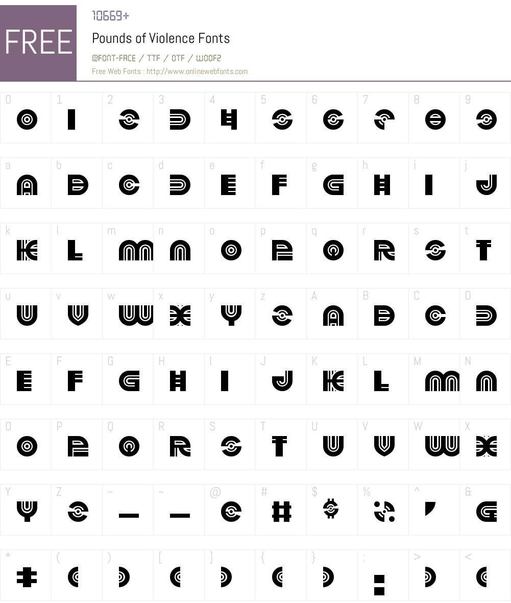 Pounds of Violence Font Screenshots