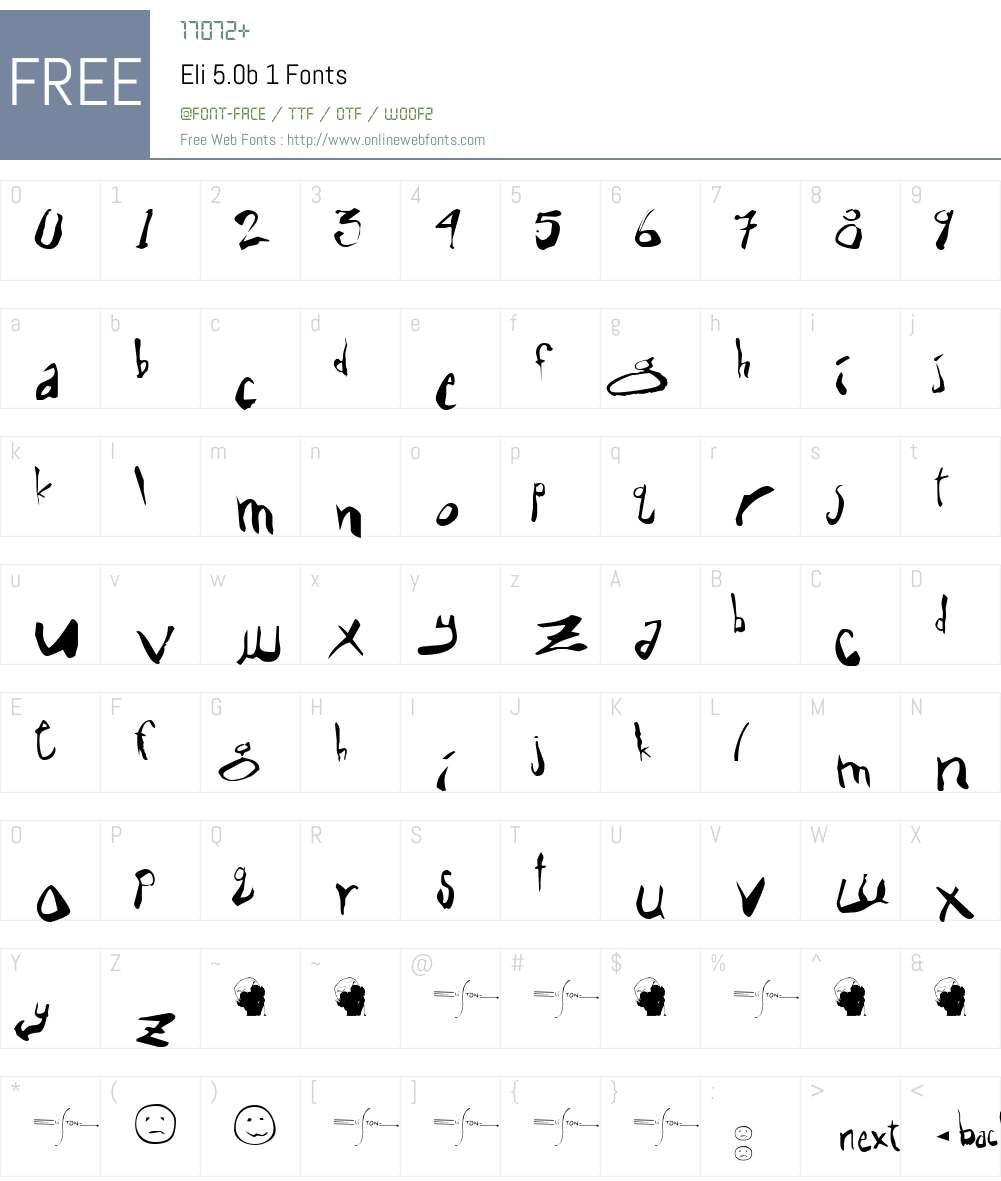 Eli 5.0b Font Screenshots