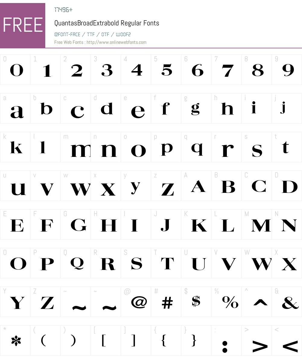 QuantasBroadExtrabold Font Screenshots