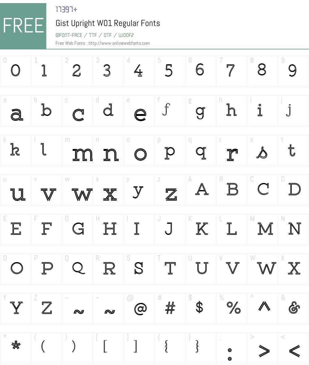 Gist Font Screenshots