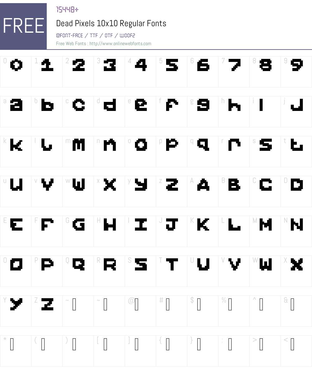 Dead Pixels 10x10 Font Screenshots