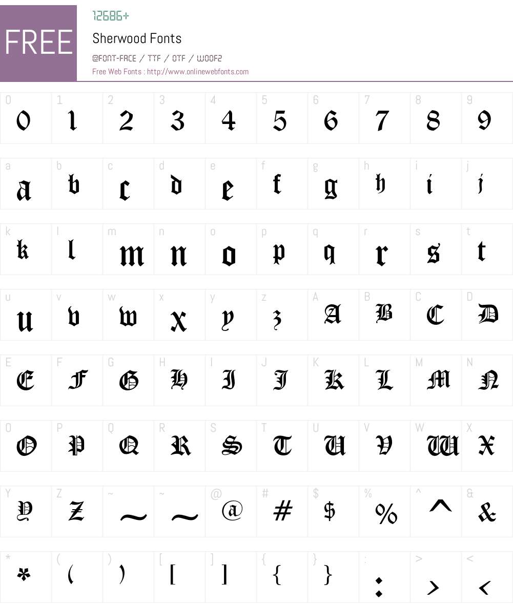 Sherwood Font Screenshots