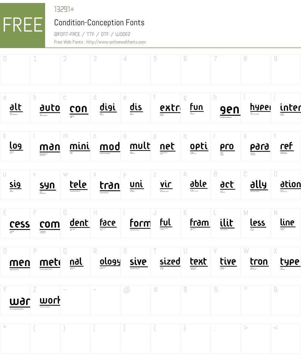 Condition Font Screenshots