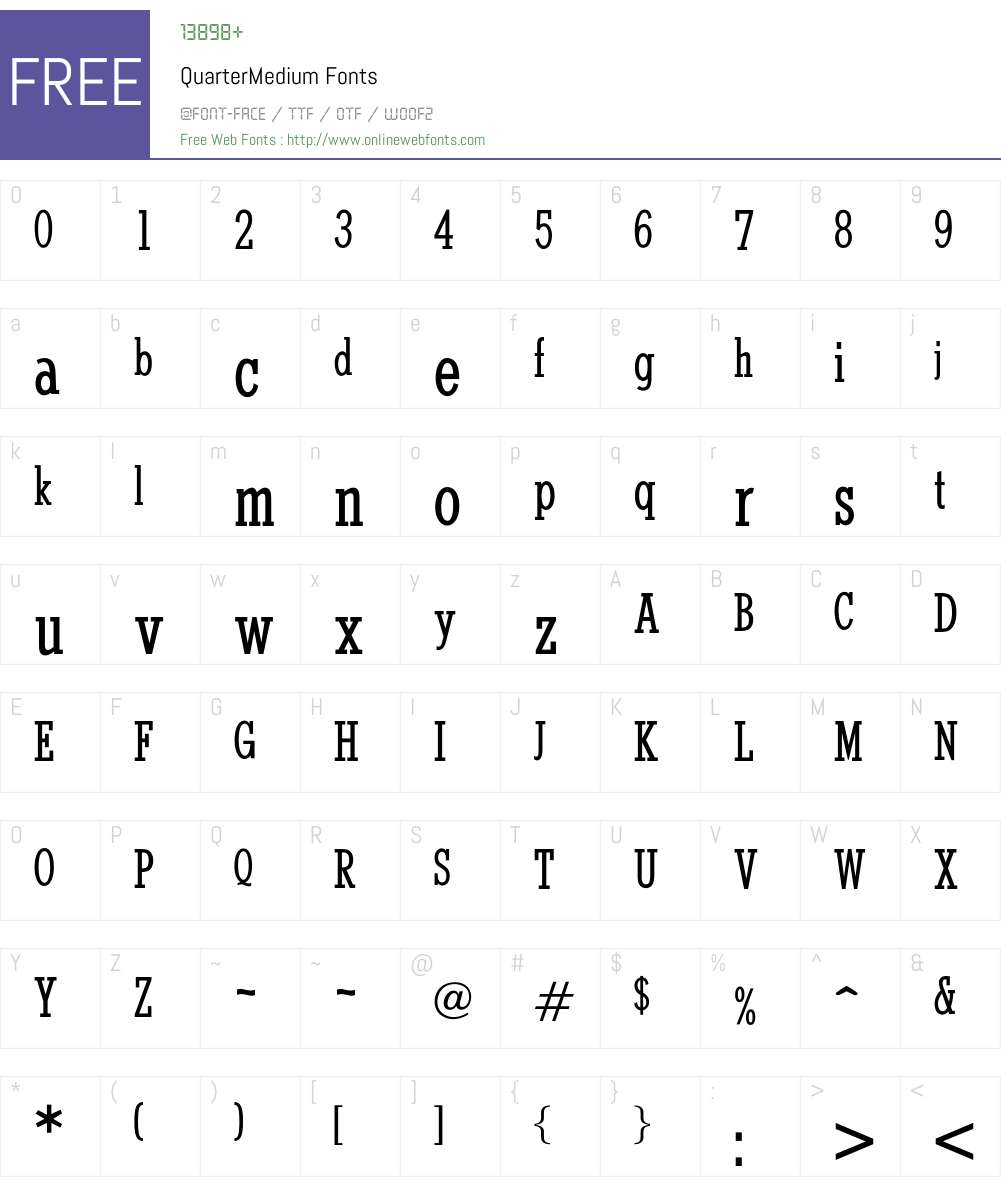 QuarterMedium Font Screenshots