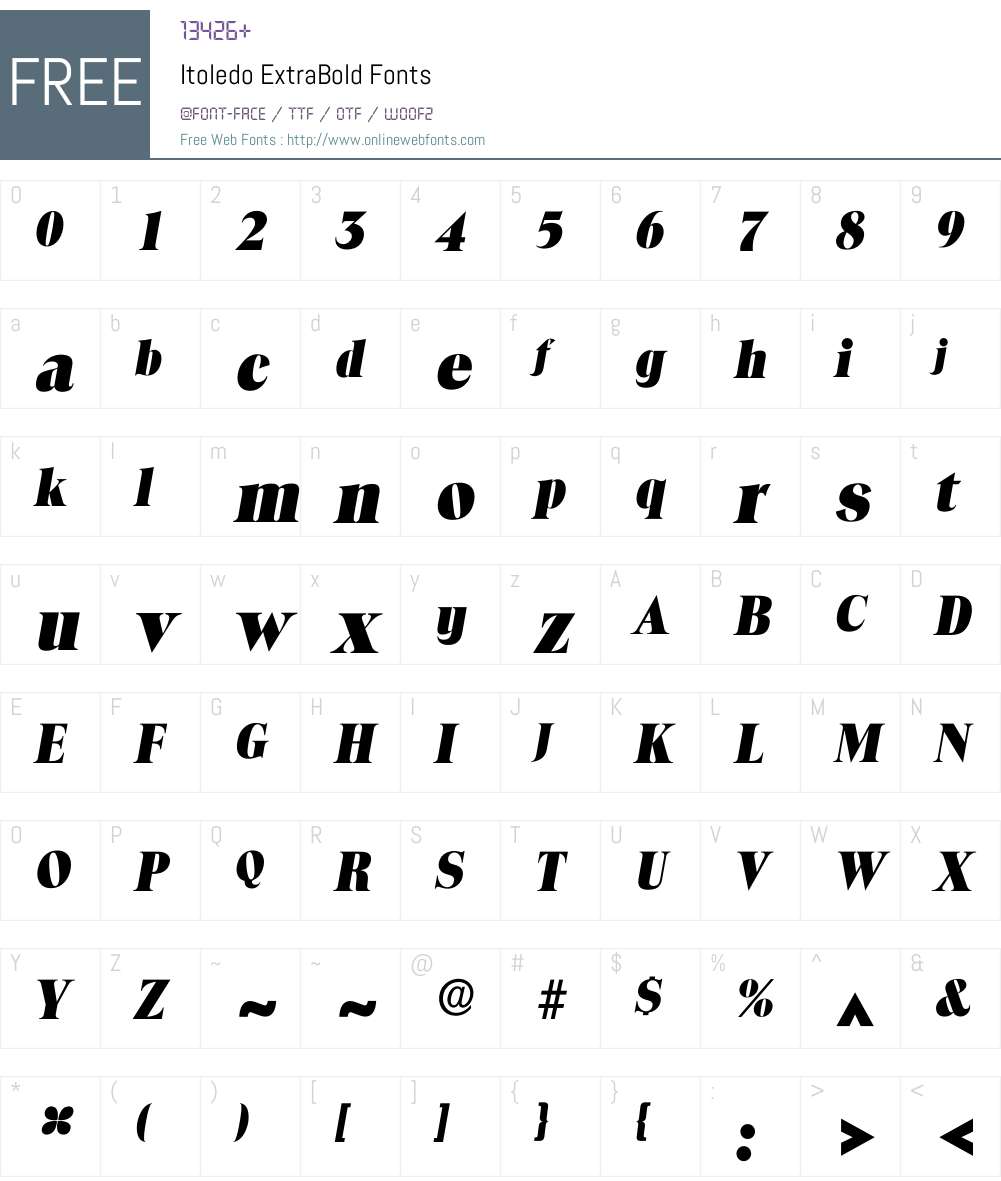 Itoledo Font Screenshots