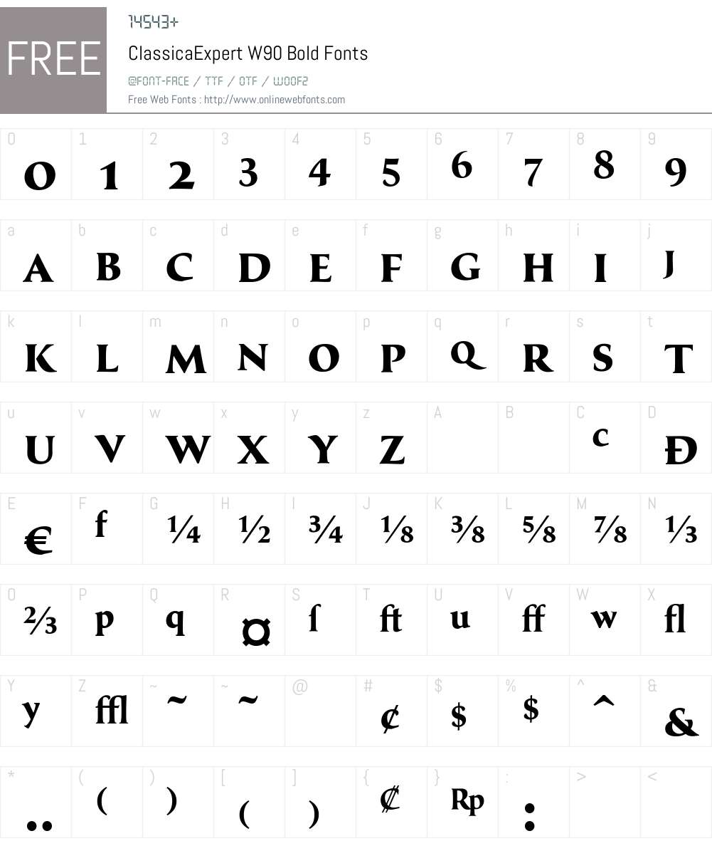 ClassicaExpertW90-Bold Font Screenshots