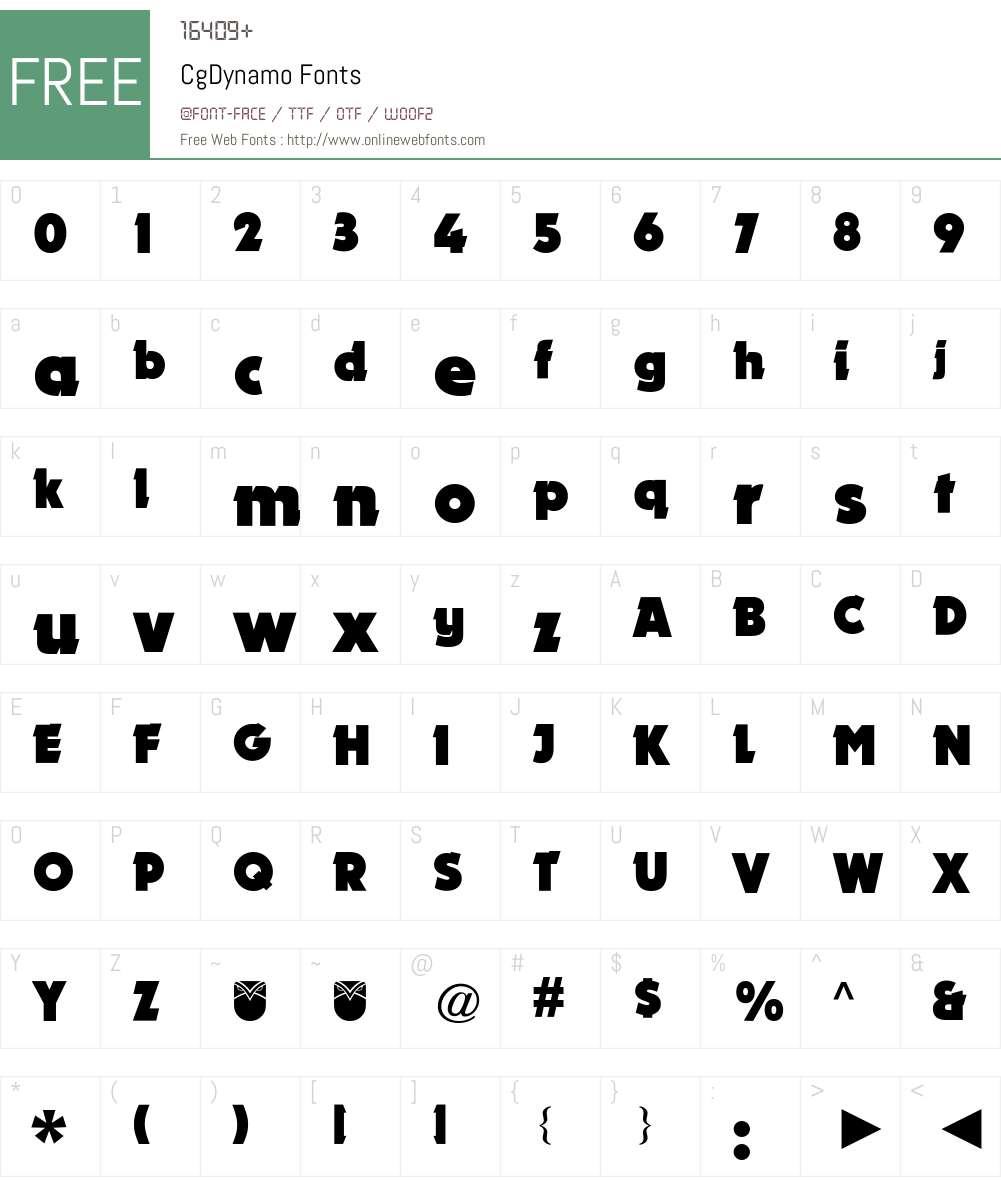 CgDynamo Font Screenshots