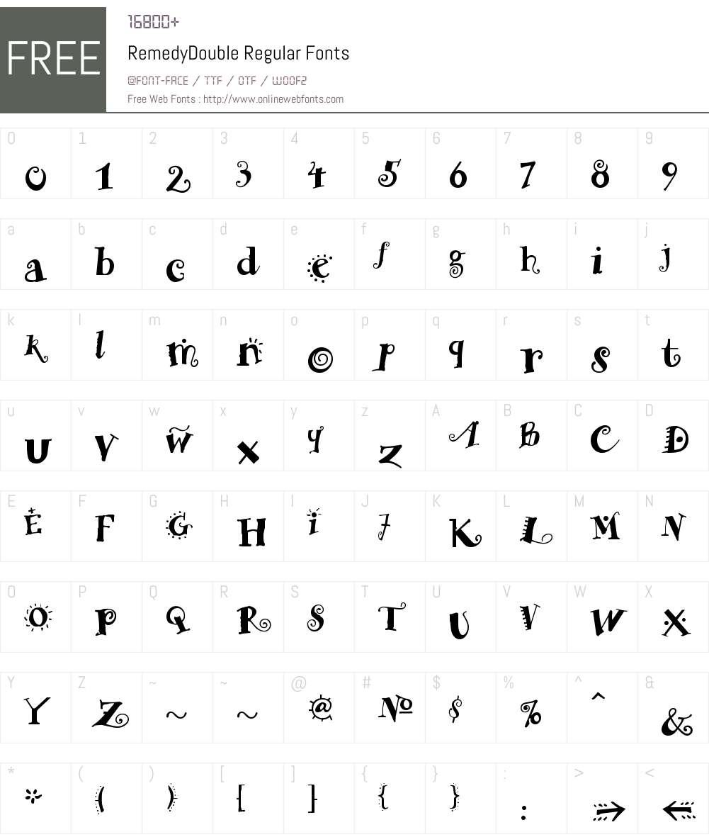 RemedyDouble Font Screenshots