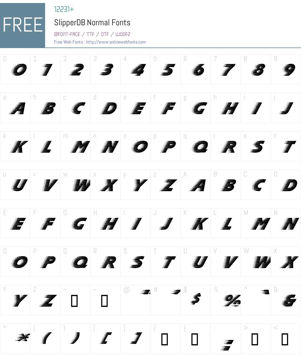 SlipperDB Font Screenshots