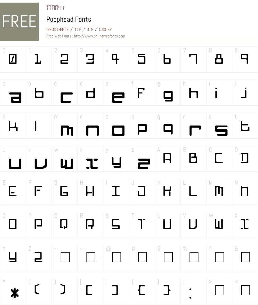 Poophead Font Screenshots