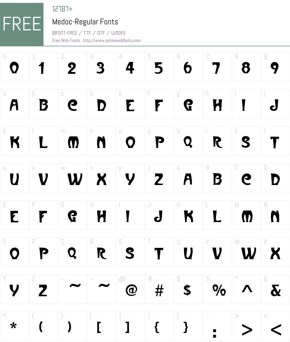 Medoc Font Screenshots