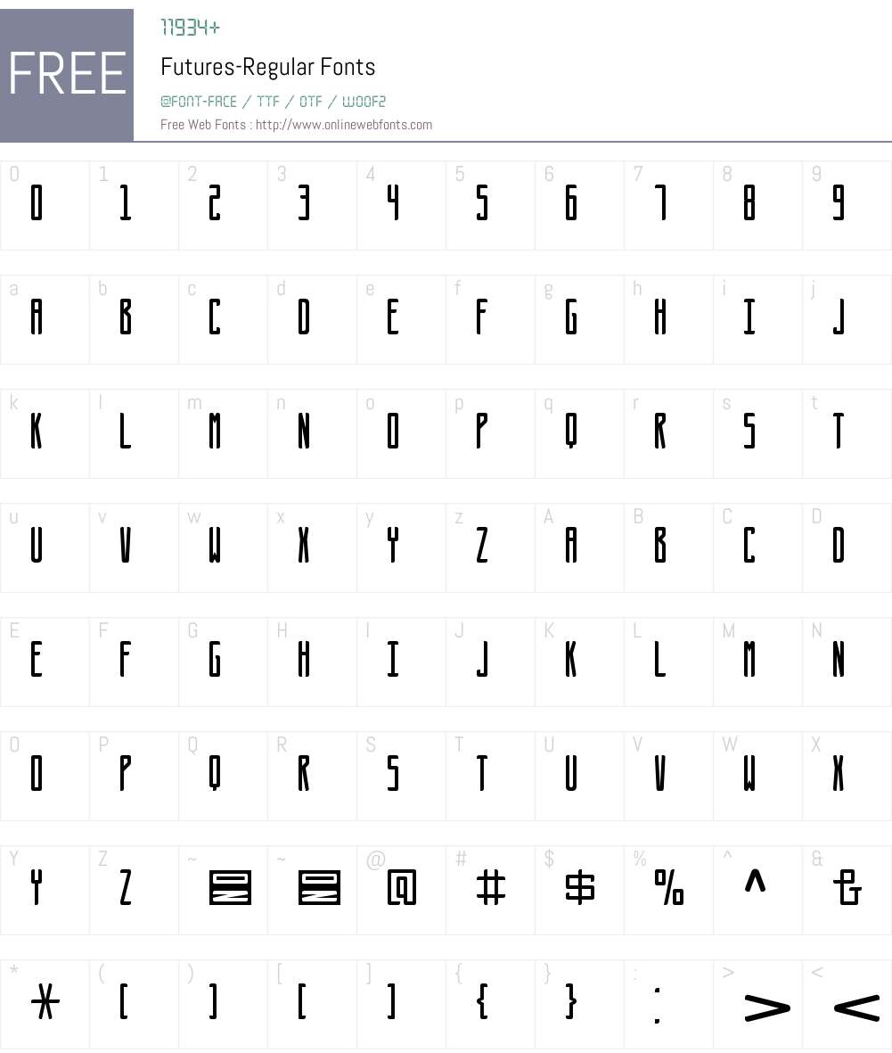 Futures Font Screenshots