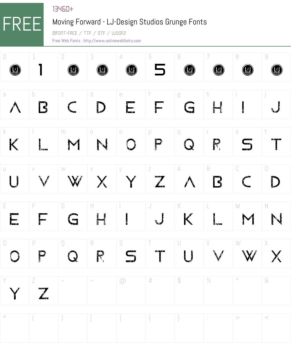 Moving Forward Font Screenshots