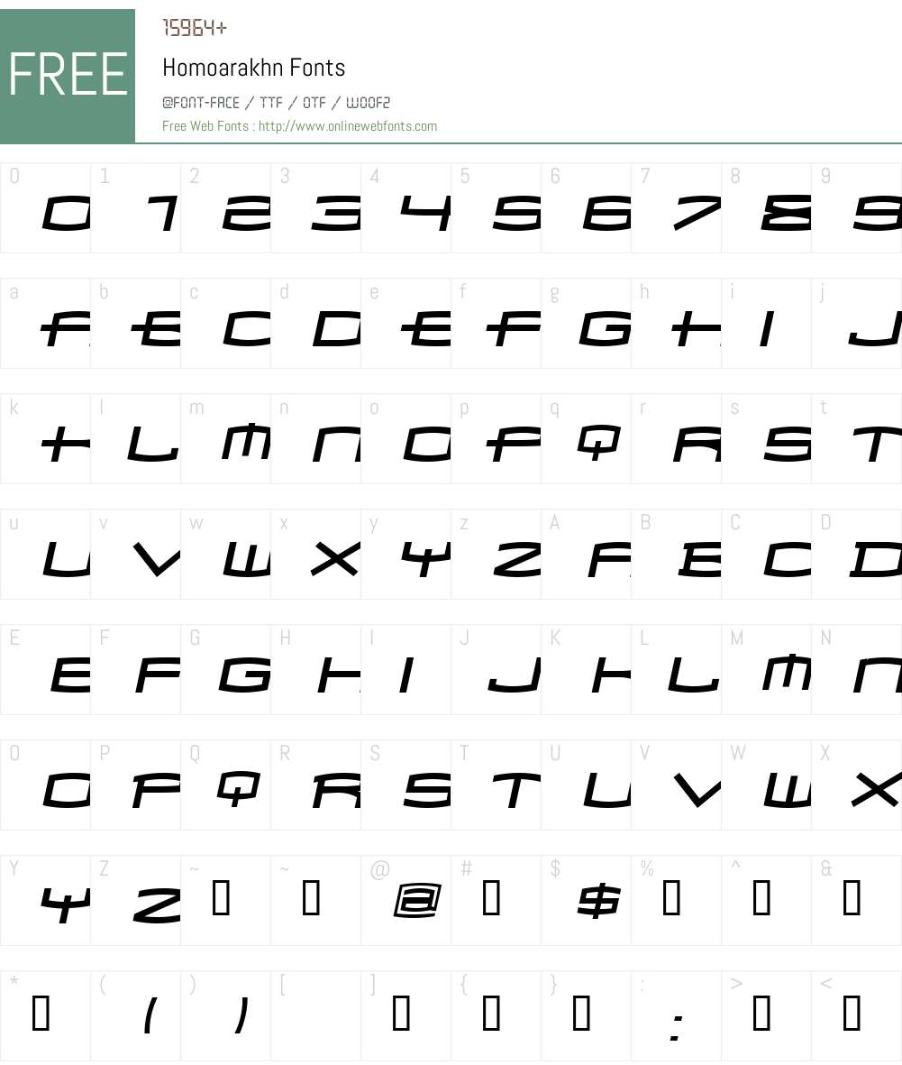 Homoarakhn Font Screenshots