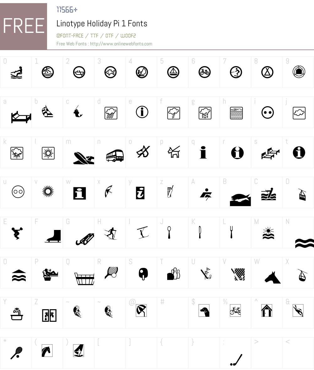 Linotype Holiday Pi Font Screenshots