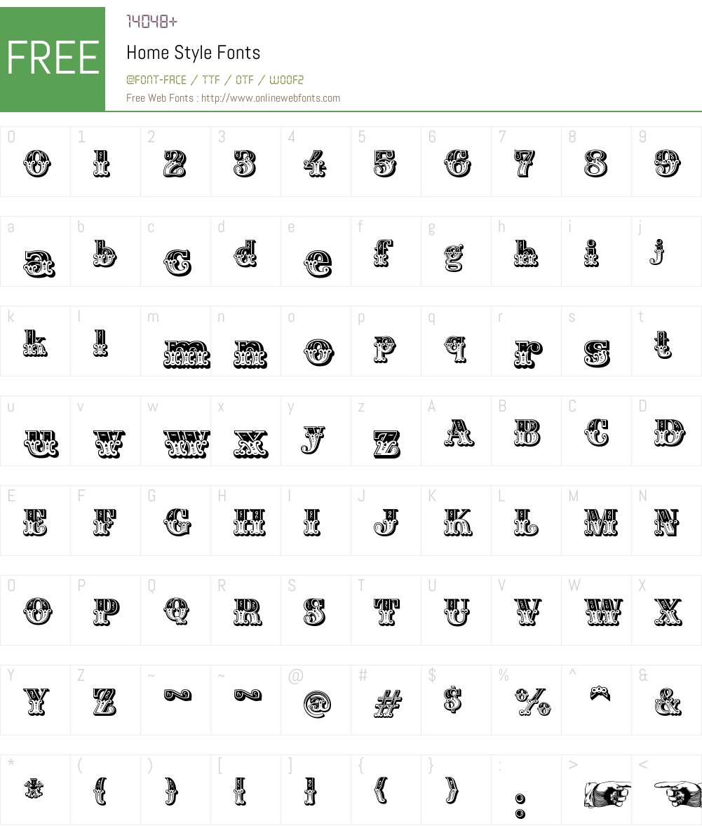 Home Style Font Screenshots