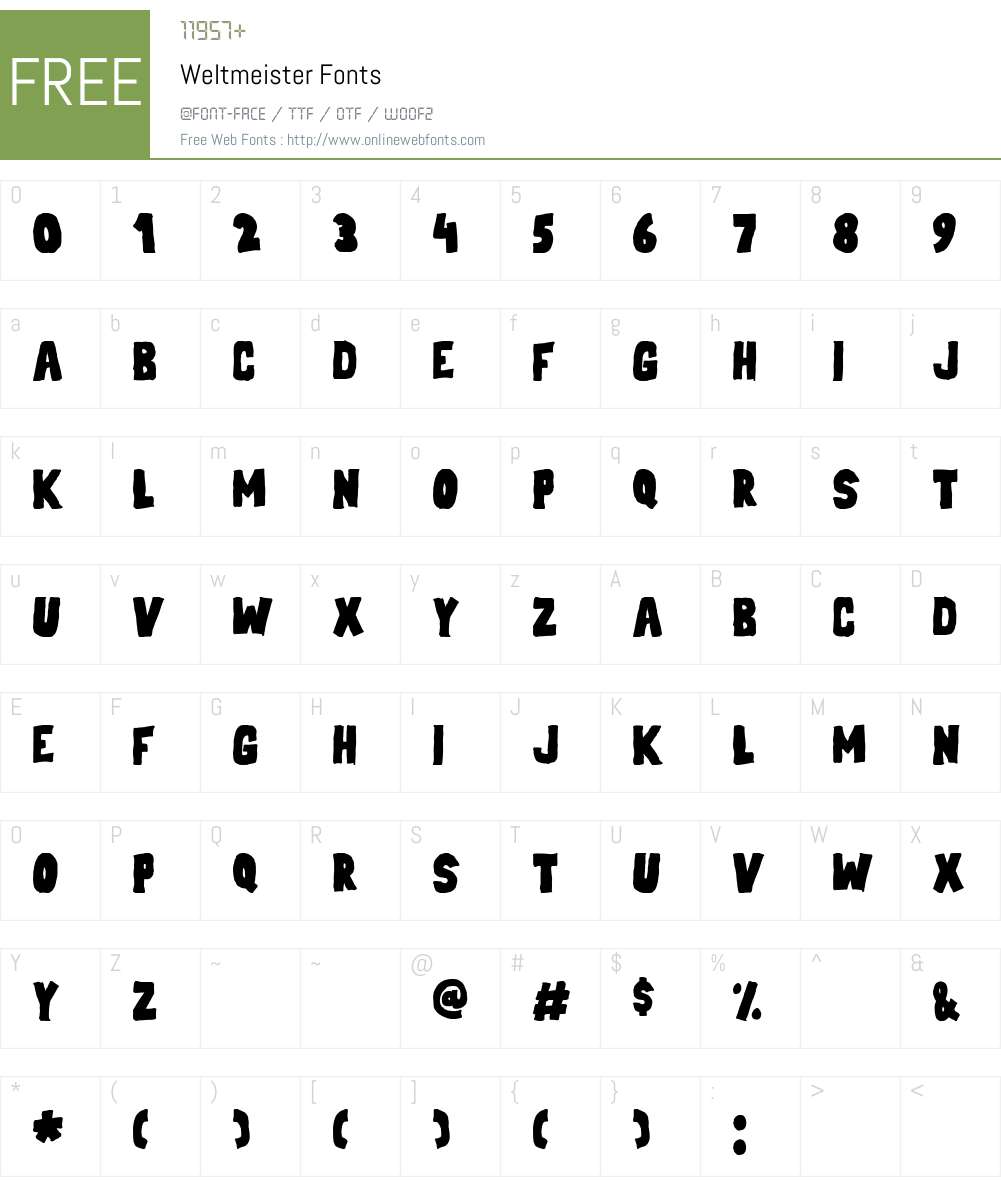 Weltmeister Font Screenshots