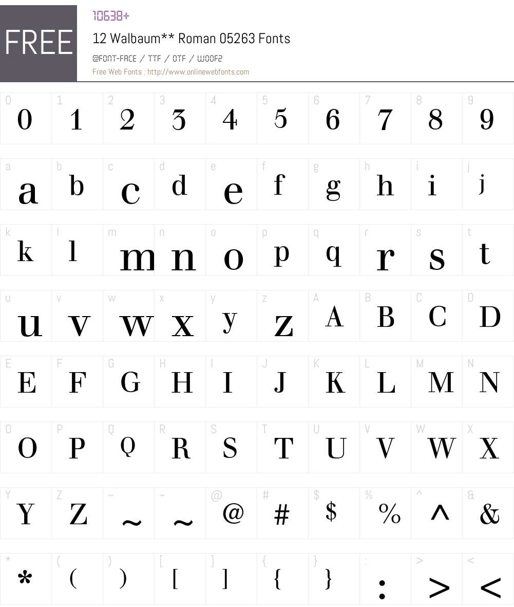 Walbaum Font Screenshots