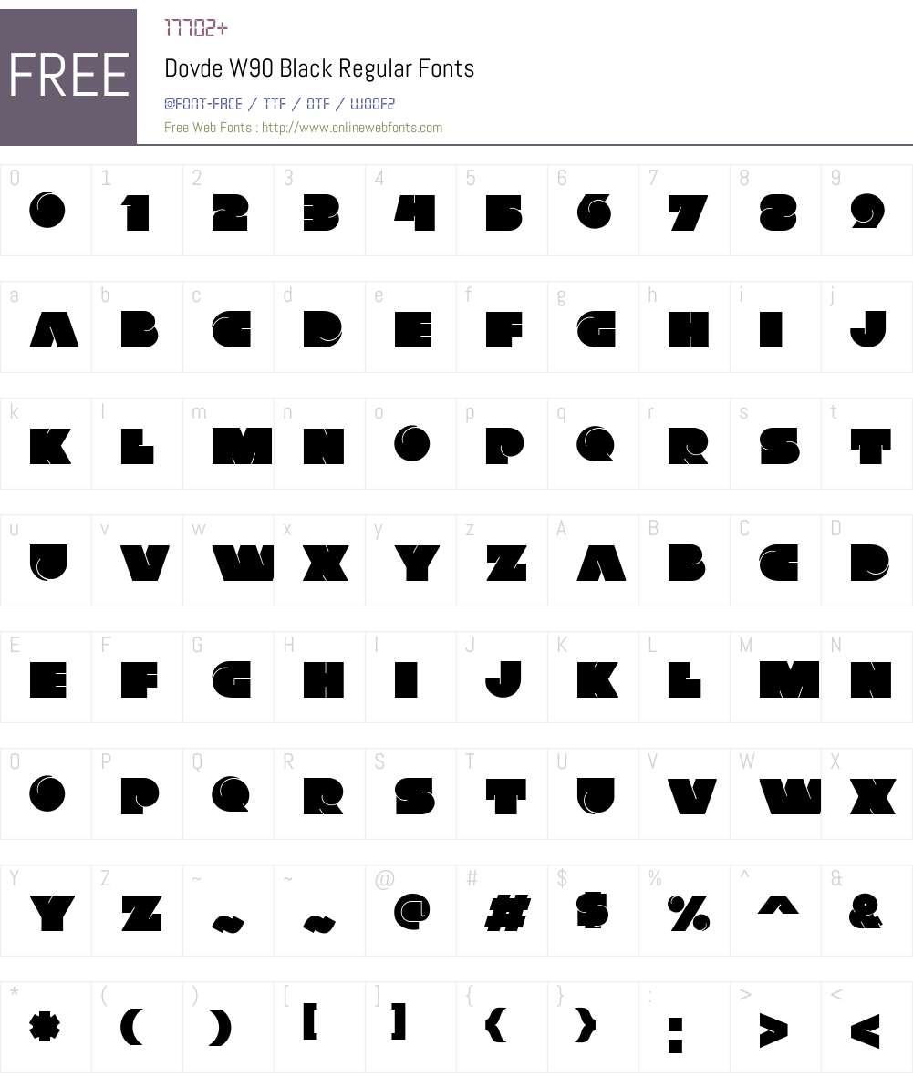 DovdeW90-BlackRegular Font Screenshots