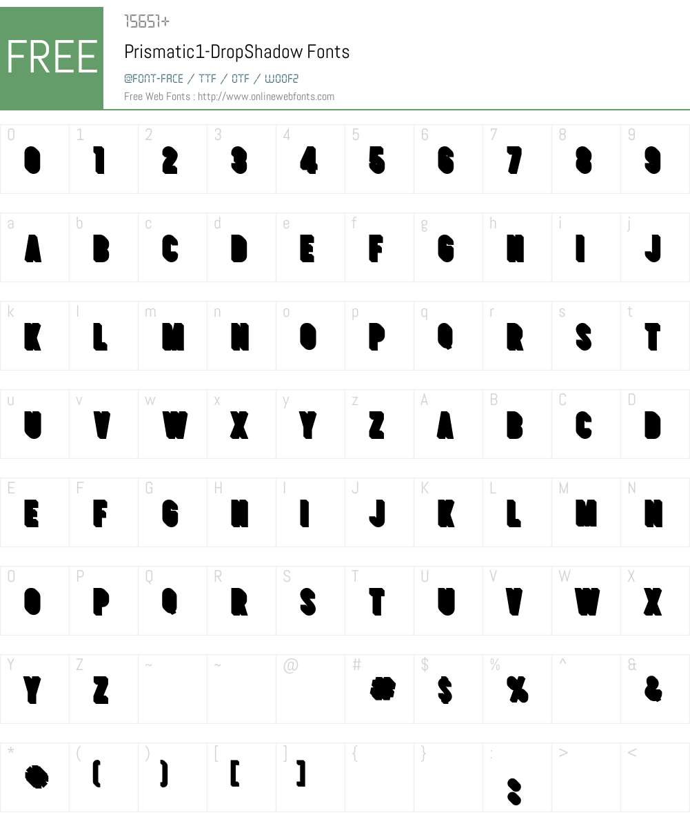 Prismatic1-DropShadow Font Screenshots