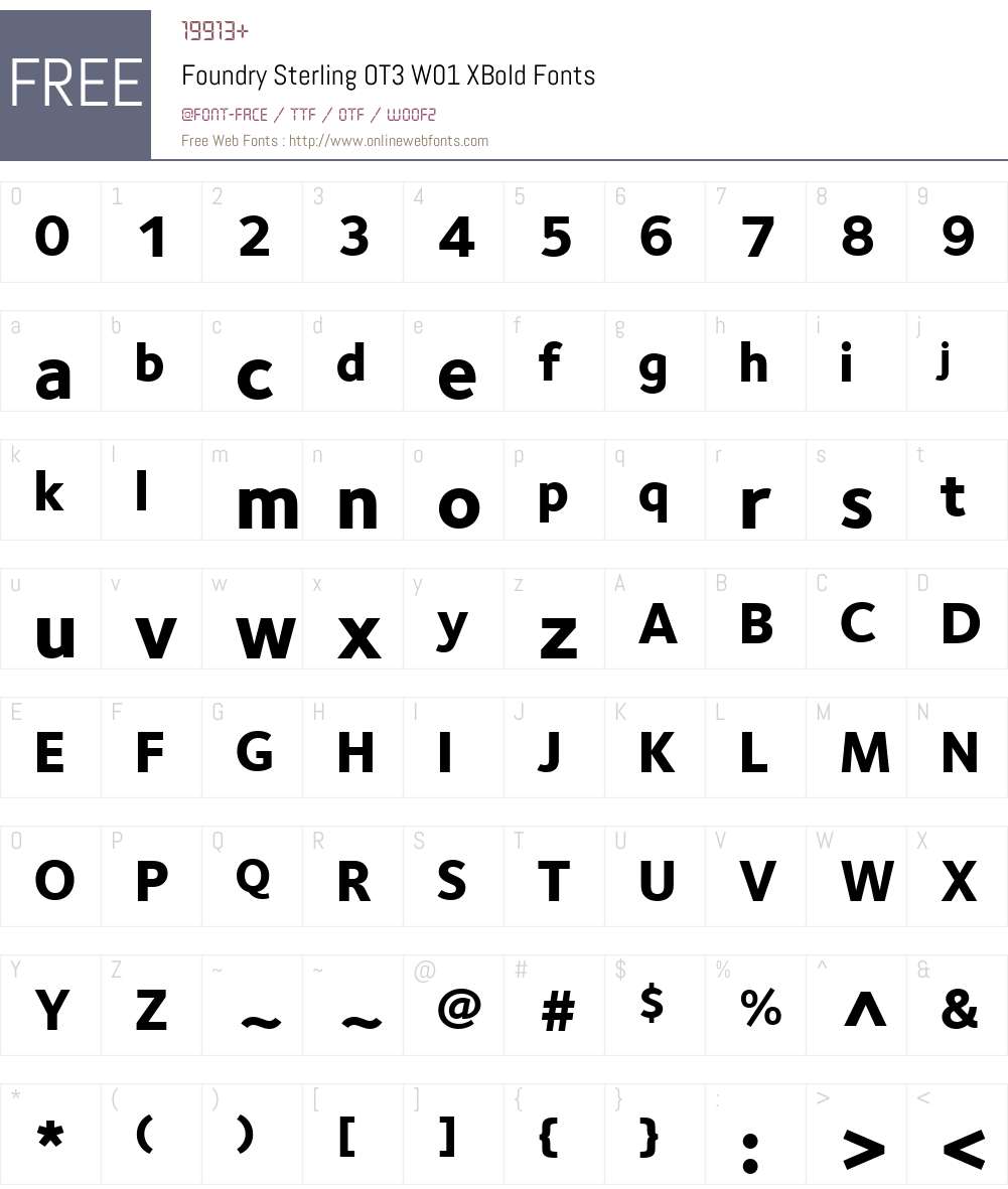 FoundrySterlingOT3W01-XBold Font Screenshots