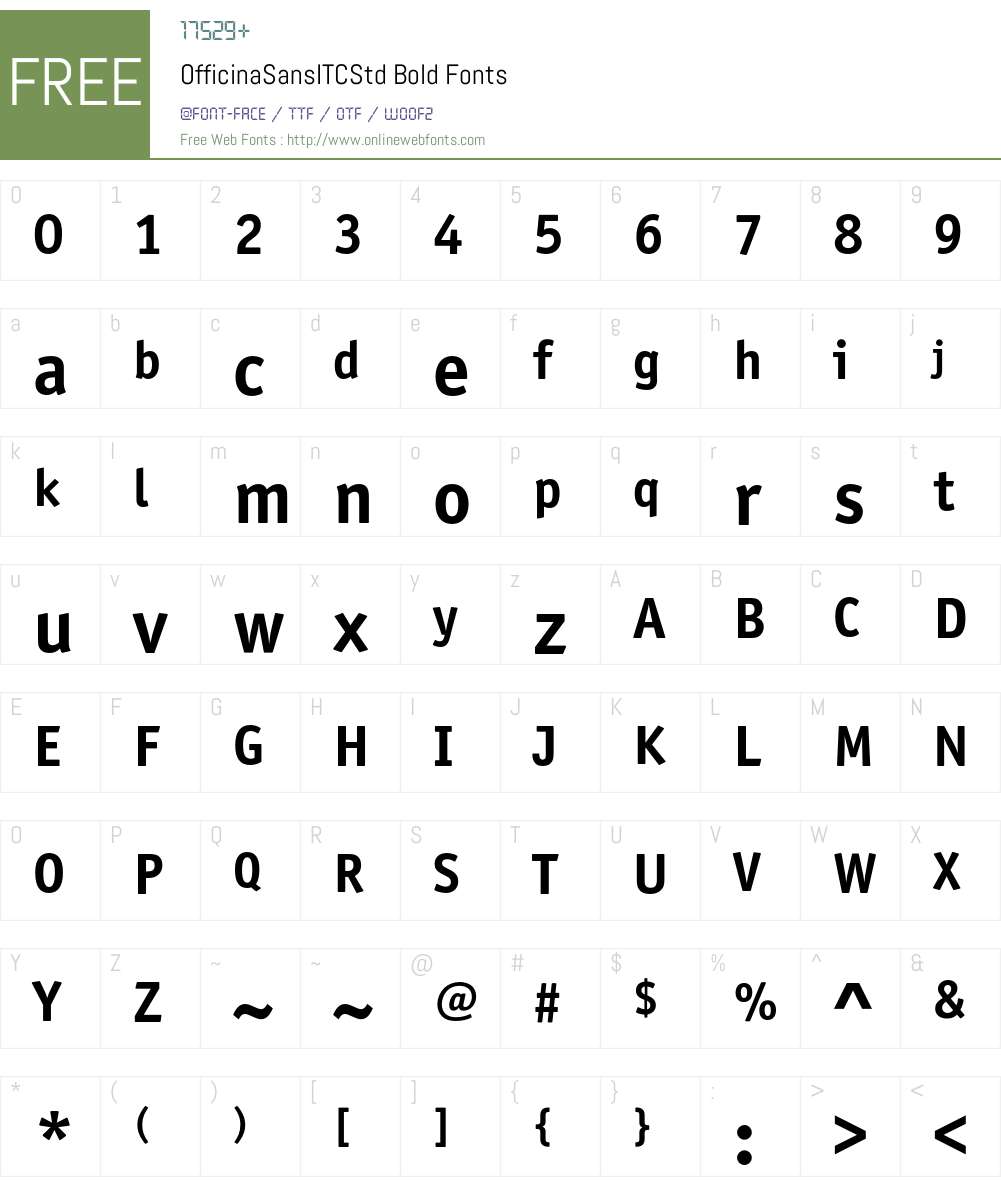 OfficinaSansITCStd Font Screenshots