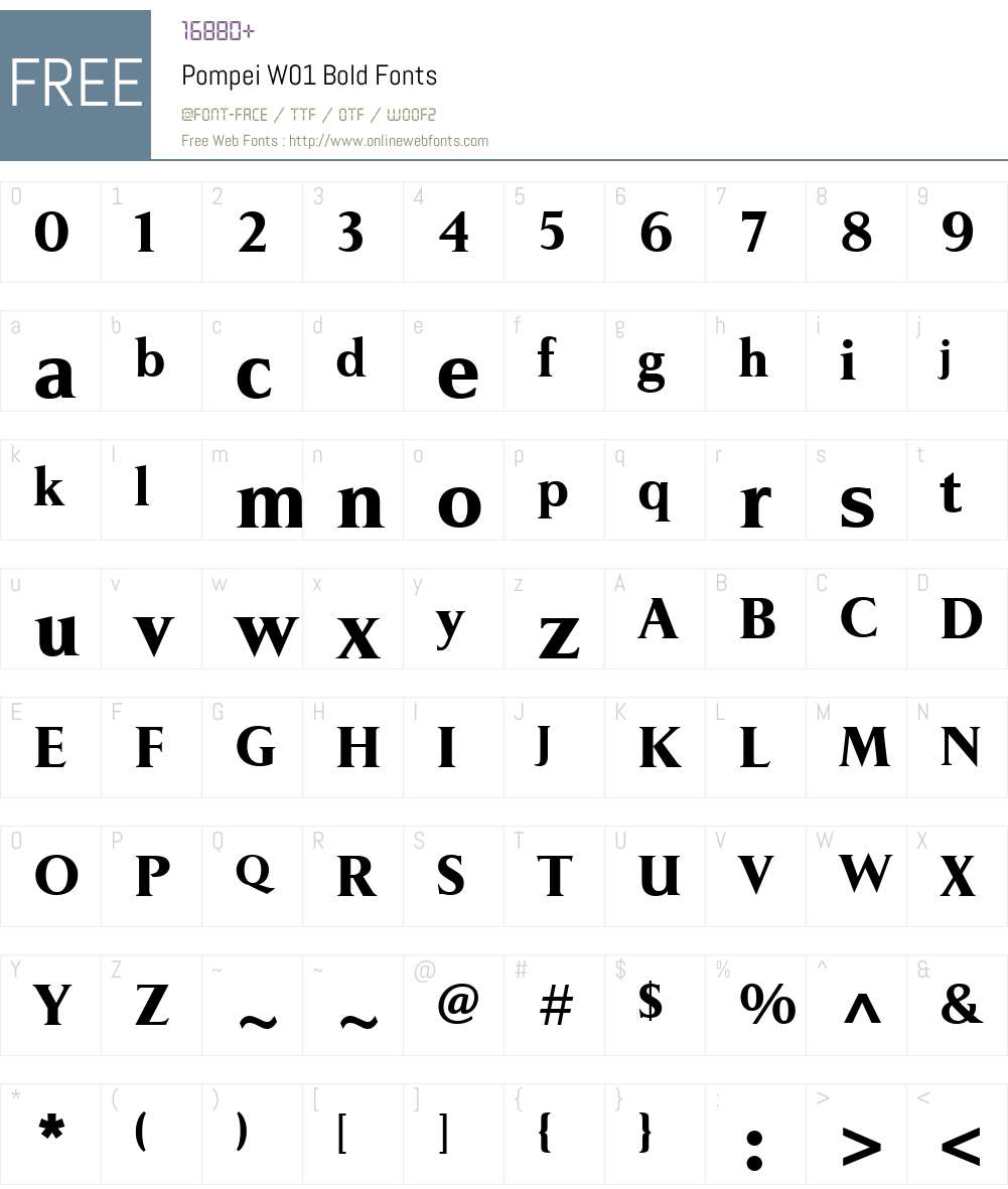 PompeiW01-Bold Font Screenshots